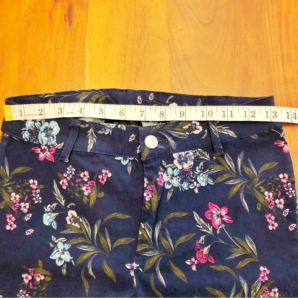 Lily Morgan Floral Colorful Casual Medium Rise Pencil Trousers Pants. Small - Picture 9 of 15